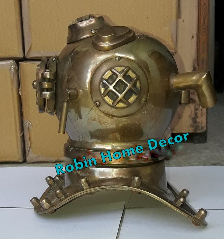 antique finish copper& Brass deep sea divers diving helmet U S Nevy Helmet